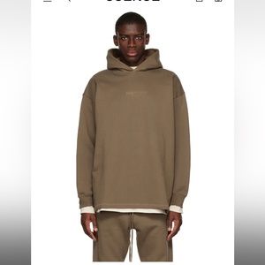 Essentials Fear of God Wood Colored Relaxed Hoodie